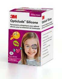 3M OPTICLUDE SILICONE PANSEMENTS ORTHOPTIQUES GIRL MAXI 50 PANSEMENTS DE 5 7X8CM