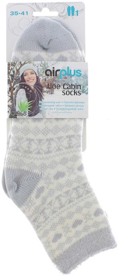 AIR PLUS ALOE CABIN CHAUSSETTES HYDRATANTES COEUR GRIS POINTURE 35 41 1 PAIRE