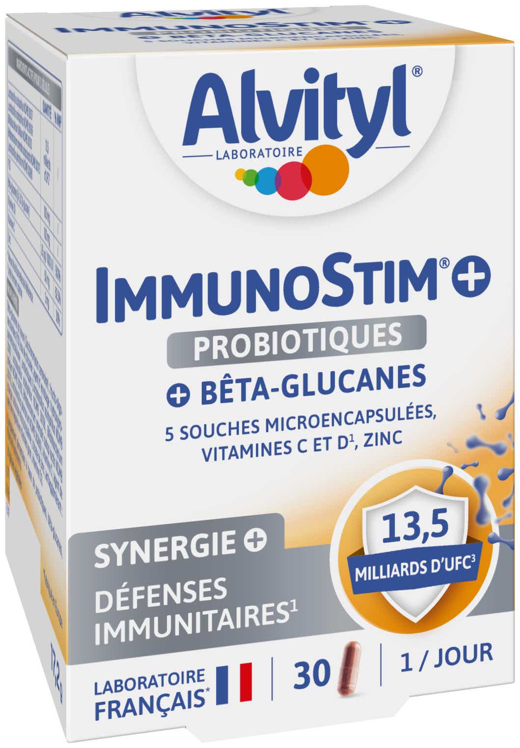 ALVITYL IMMUNOSTIM PROBIOTIQUES DEFENSES IMMUNITAIRES 30 GELULES VEGETALES