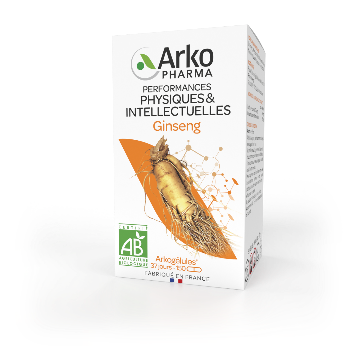ARKOPHARMA ARKOGELULES GINSENG BIO 150 GELULES