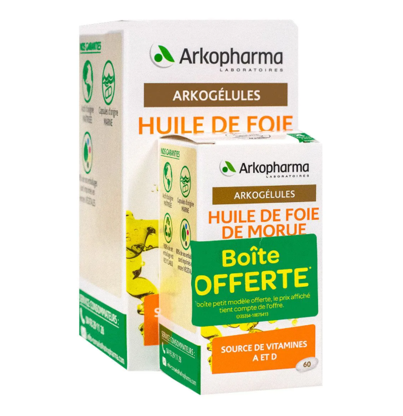 ARKOPHARMA ARKOGELULES HUILE DE FOIE DE MORUE 220 60 GELULES OFFERTES