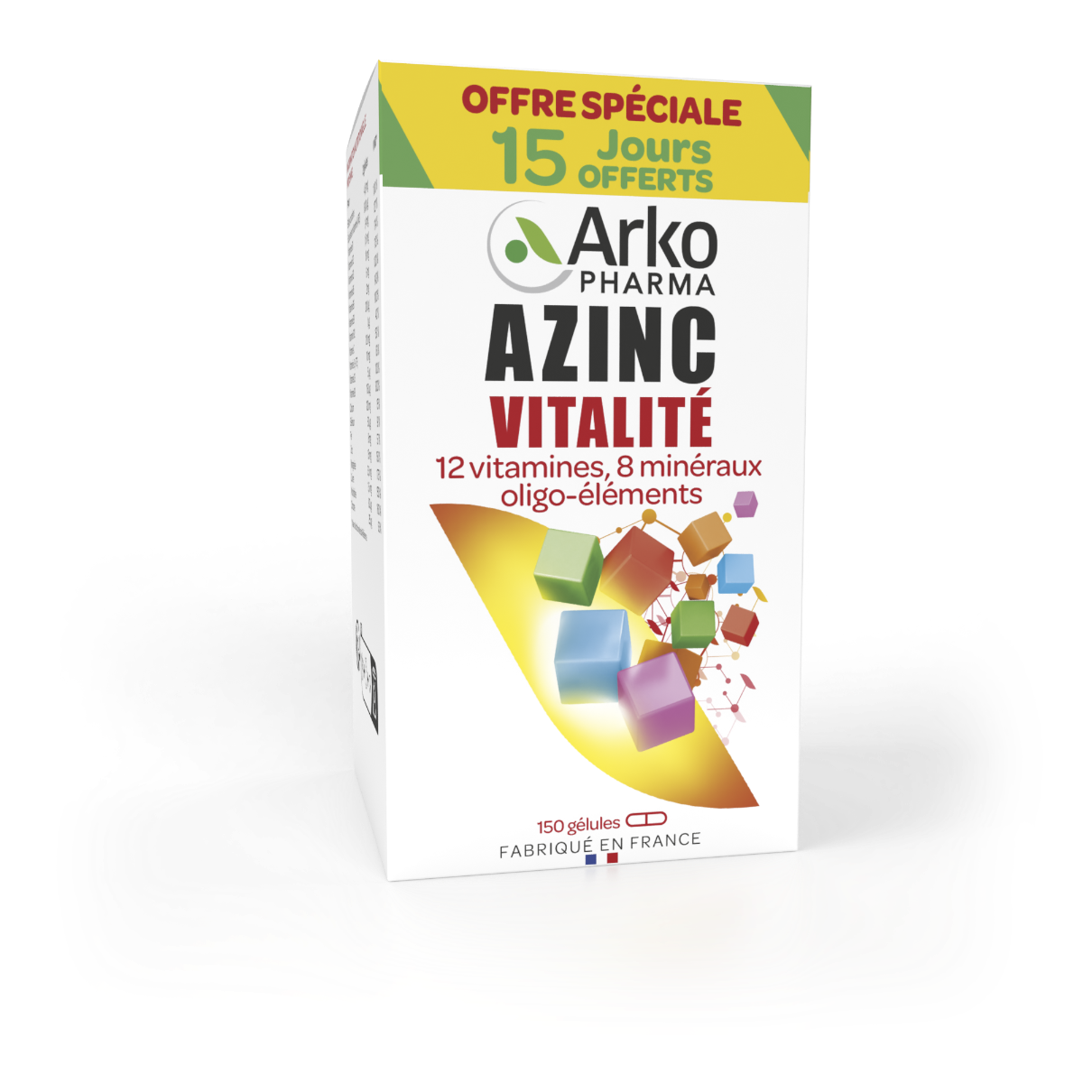ARKOPHARMA AZINC VITALITE VITAMINES MINERAUX ET OLIGO ELEMENTS 120 GELULES 30 OFFERT