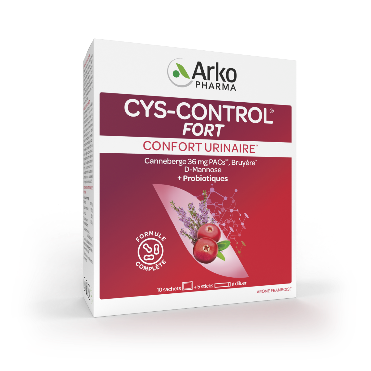 ARKOPHARMA CYS CONTROL FORT CONFORT URINAIRE 10 SACHETS 5 STICKS