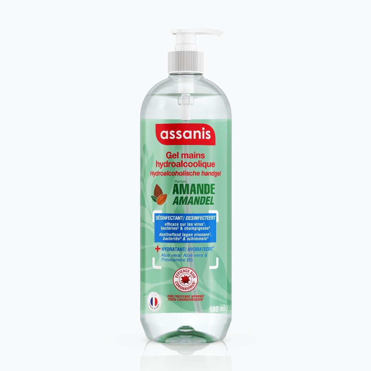ASSANIS GEL HYDROALCOOLIQUE AMANDE 980ML