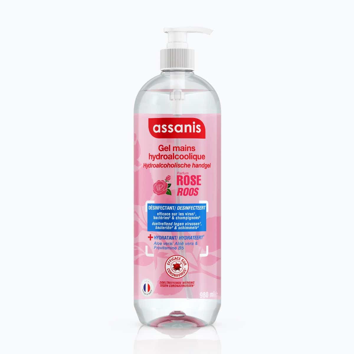 ASSANIS GEL HYDROALCOOLIQUE ROSE 980ML