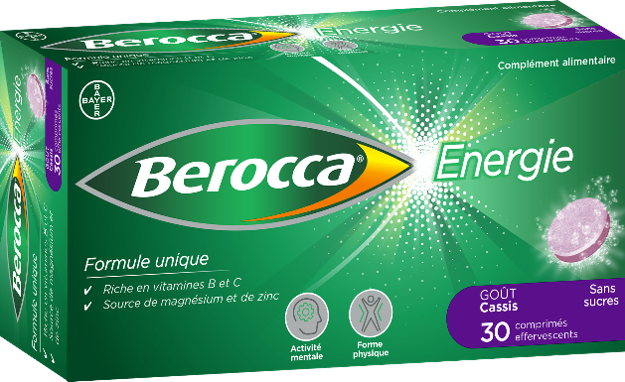 BAYER BEROCCA ENERGIE GOUT CASSIS 30 COMPRIMES EFFERVESCENTS
