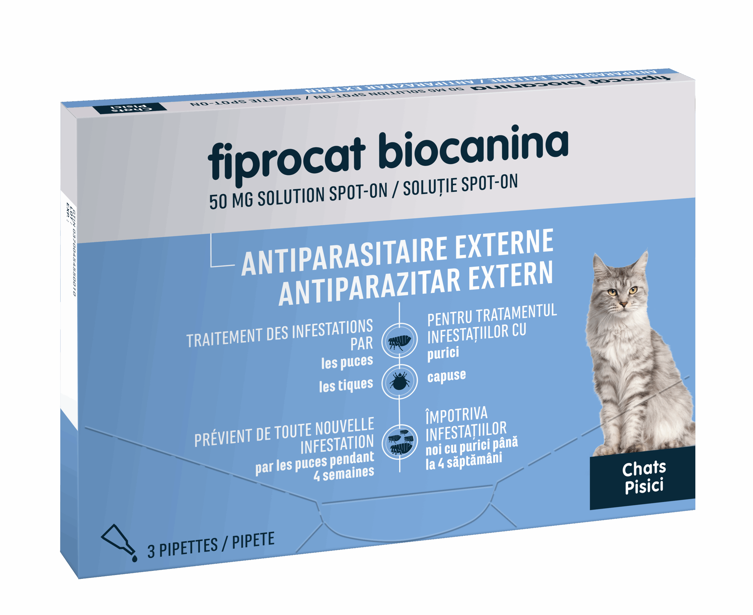 BIOCANINA FIPROCAT 50MG 3 PIPETTES