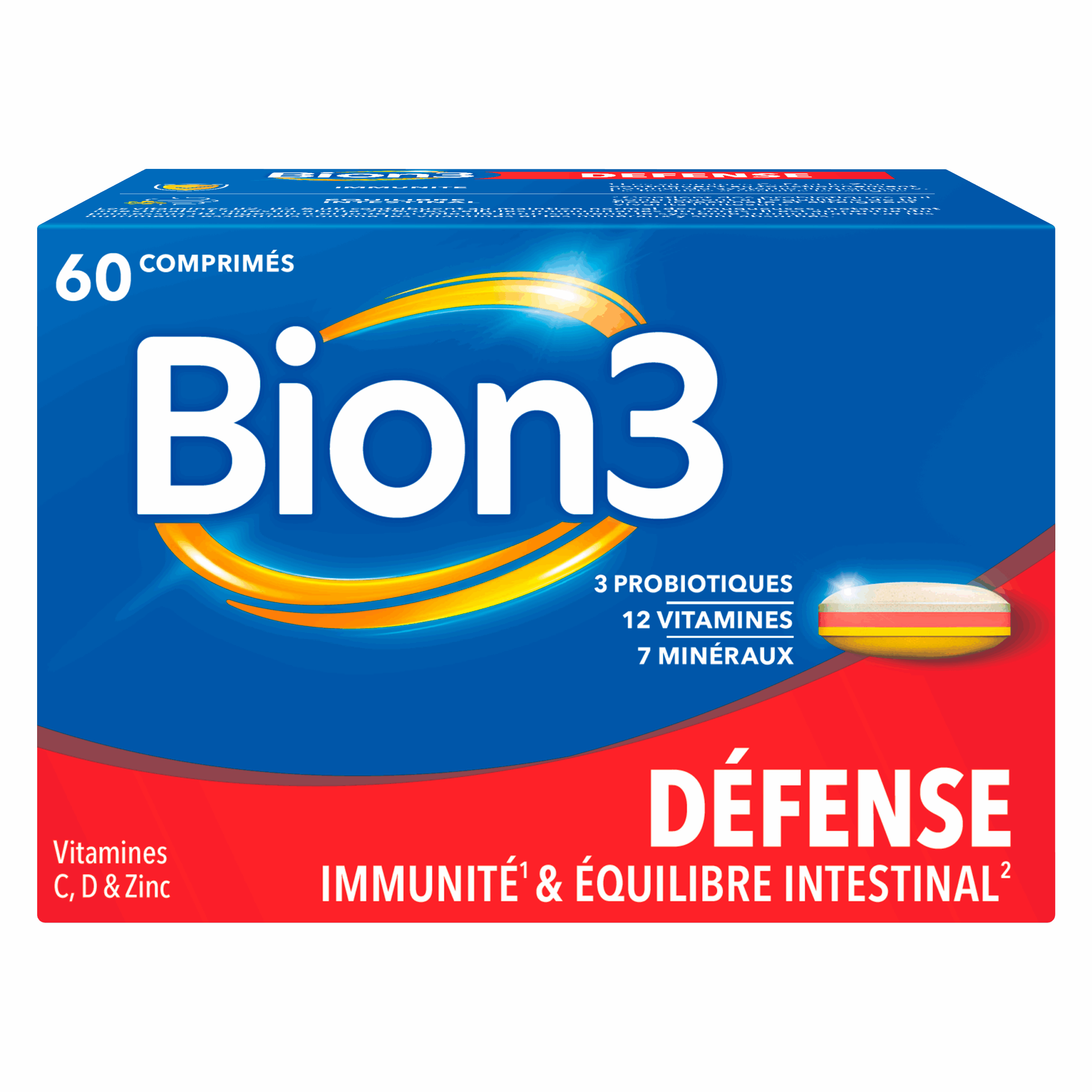 BION3 DEFENSE SOUTIEN DES DEFENSES IMMUNITAIRES VITAMINES C D ZINC 60 COMPRIMES