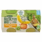 BLEDINA LES RECOLTES BIO POMMES BANANES KIWIS 2X130G