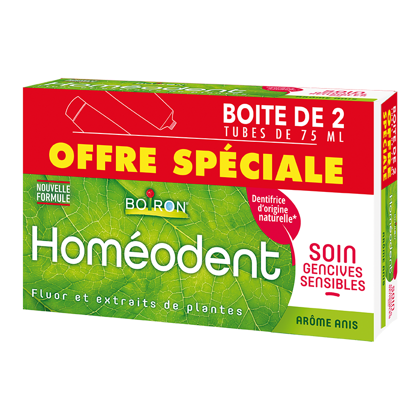 BOIRON HOMEODENT DENTIFRICE SOIN GENCIVES ANIS DUO 2 75ML