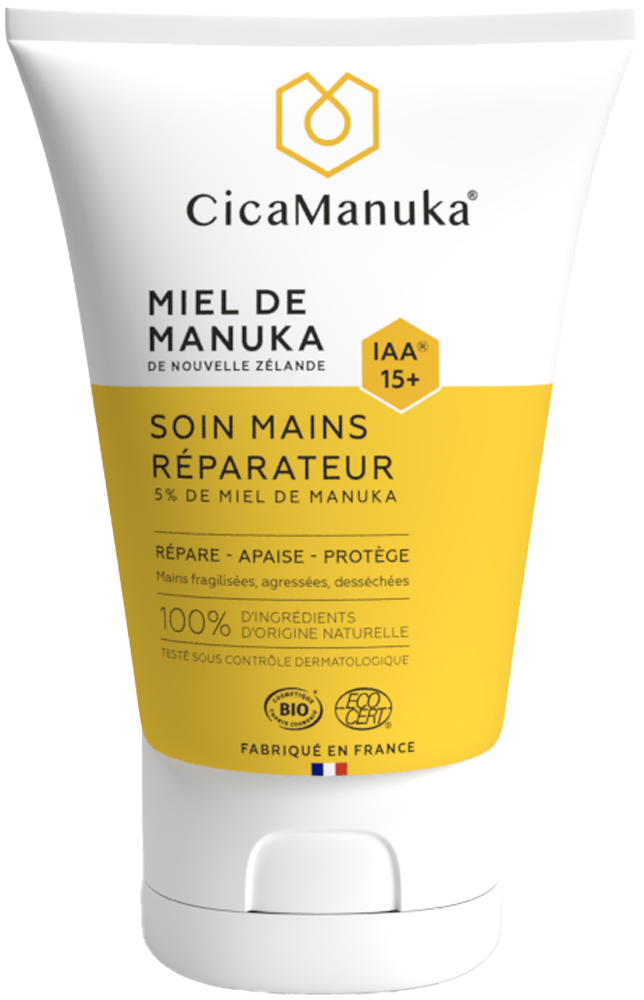 CICAMANUKA CREME MAINS AU MIEL DE MANUKA BIO PEAUX FRAGILISEES AGRESSEES DESSECHEES 50ML