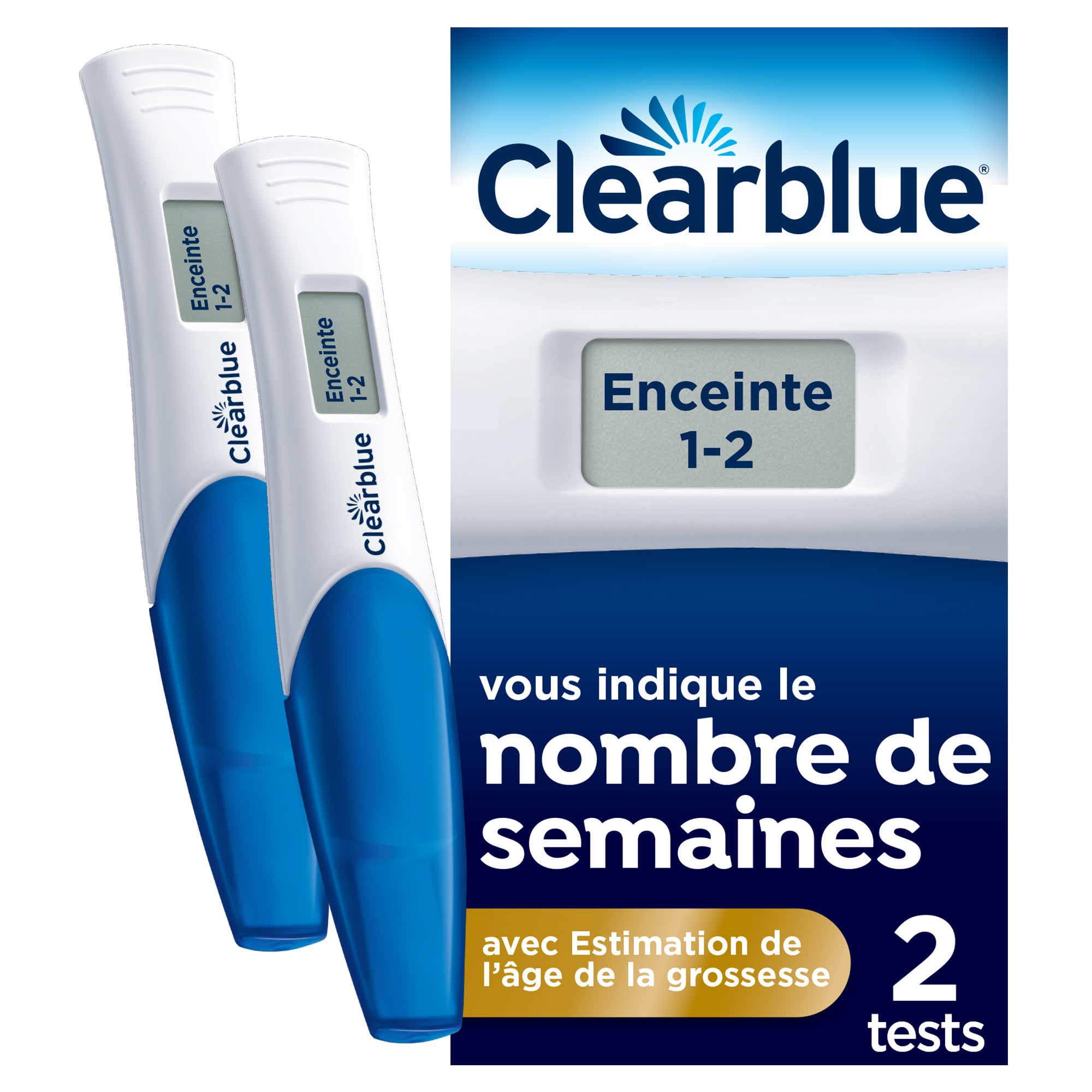 CLEARBLUE TEST DE GROSSESSE DIGITAL 2 UNITES
