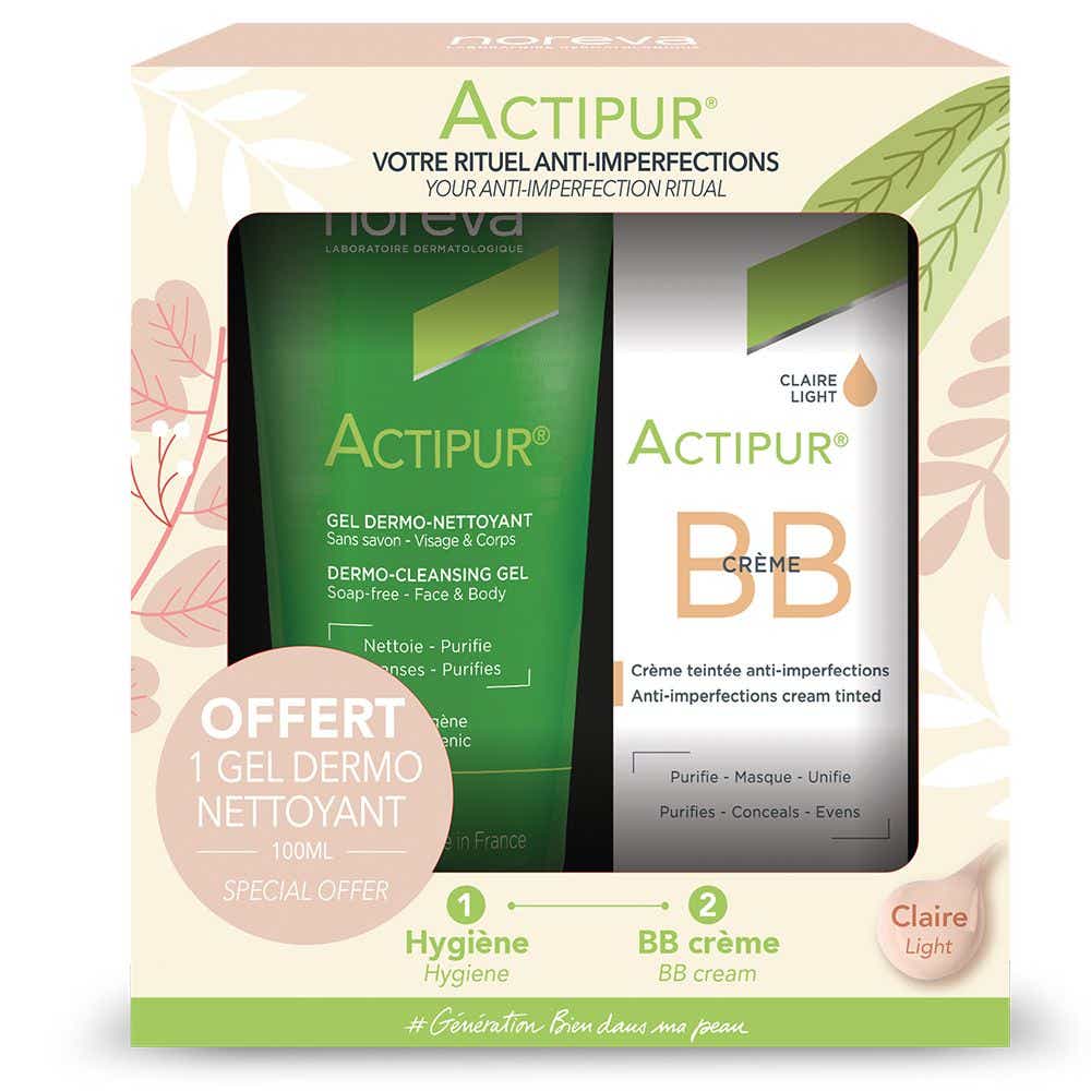 COFFRET RITUEL ANTI IMPERFECTIONS BB CREME CLAIRE 30ML GEL DERMO NETTOYANT 100ML VISAGE ET CORPS