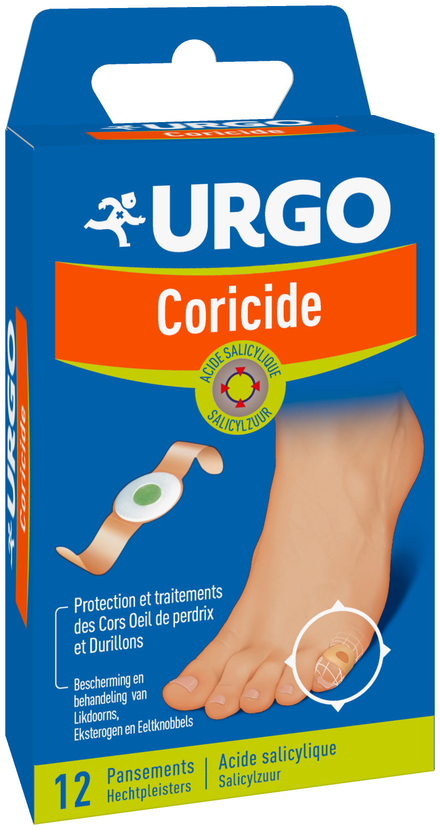 CORICIDE PANSEMENTS A L ACIDE SALICYLIQUE 12 UNITES
