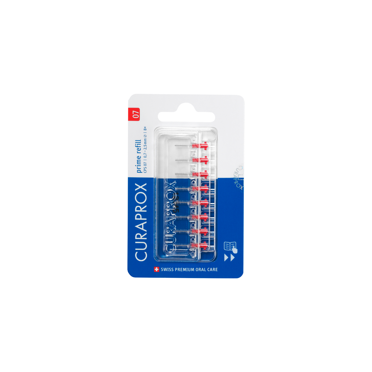 CURAPROX CPS 07 PRIME RECHARGE BROSSETTES INTERDENTAIRES ROUGES X8