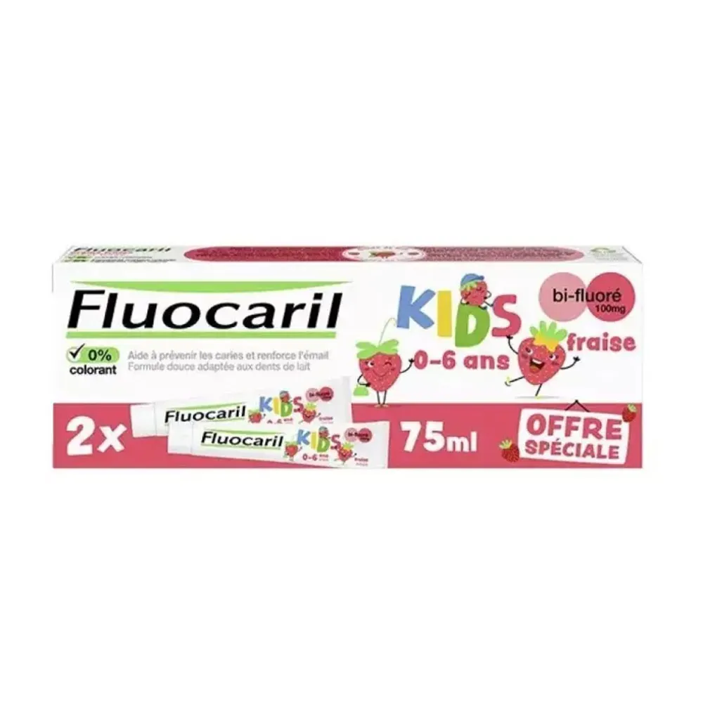 DENTIFRICE KIDS GEL GOUT FRAISE 3 6ANS 2X50ML