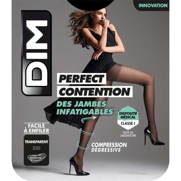 DIM PERFECT CONTENTION COLLANT DE CONTENTION NOIR TRANSPARENT 25D TAILLE 2