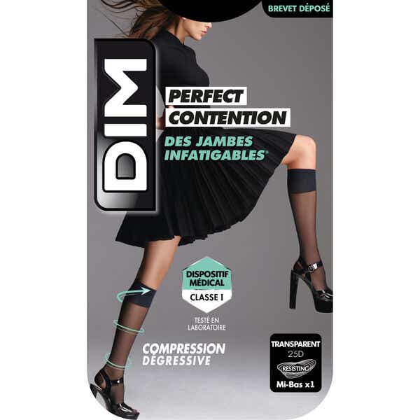 DIM PERFECT CONTENTION MI BAS DE CONTENTION TRANSPARENT NOIR 36 39