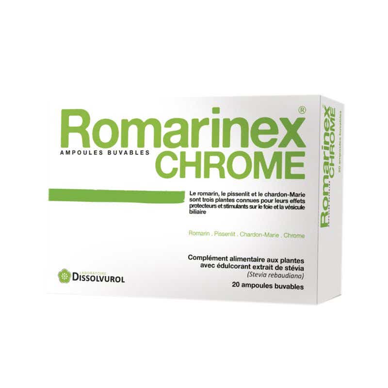 DISSOLVUROL ROMARINEX CHROME DETOX 20 AMPOULES BUVABLES
