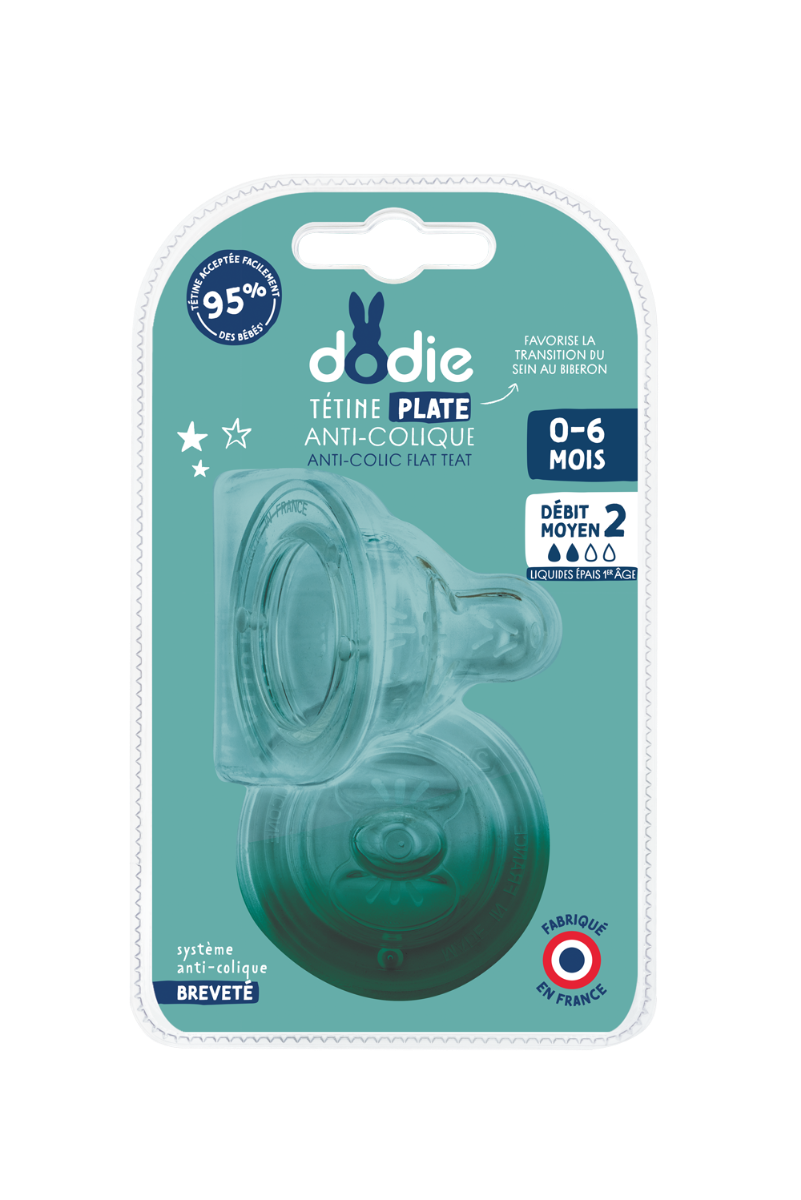 DODIE TETINE PLATE COL LARGE SENSATION 0 A 6 MOIS DEBIT 2