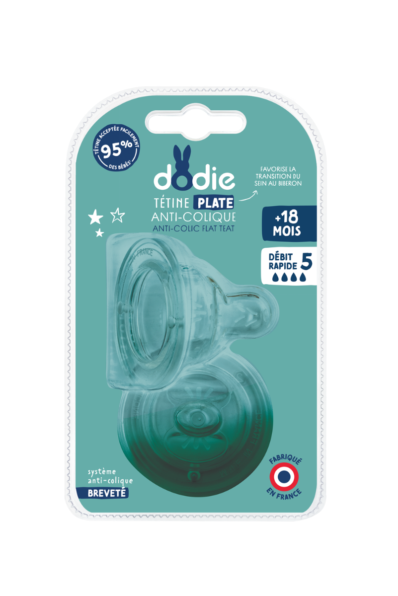 DODIE TETINE PLATE COL LARGE SENSATION 18 MOIS 2 UNITES