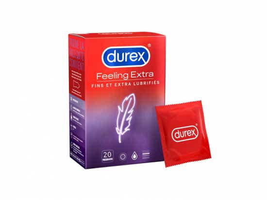 DUREX FEELING EXTRA PRESERVATIFS 20 UNITES