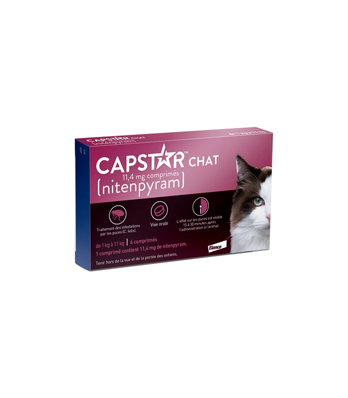 ELANCO CAPSTAR TRAITEMENT ANTI PUCES POUR CHAT 11 4MG 6 COMPRIMES
