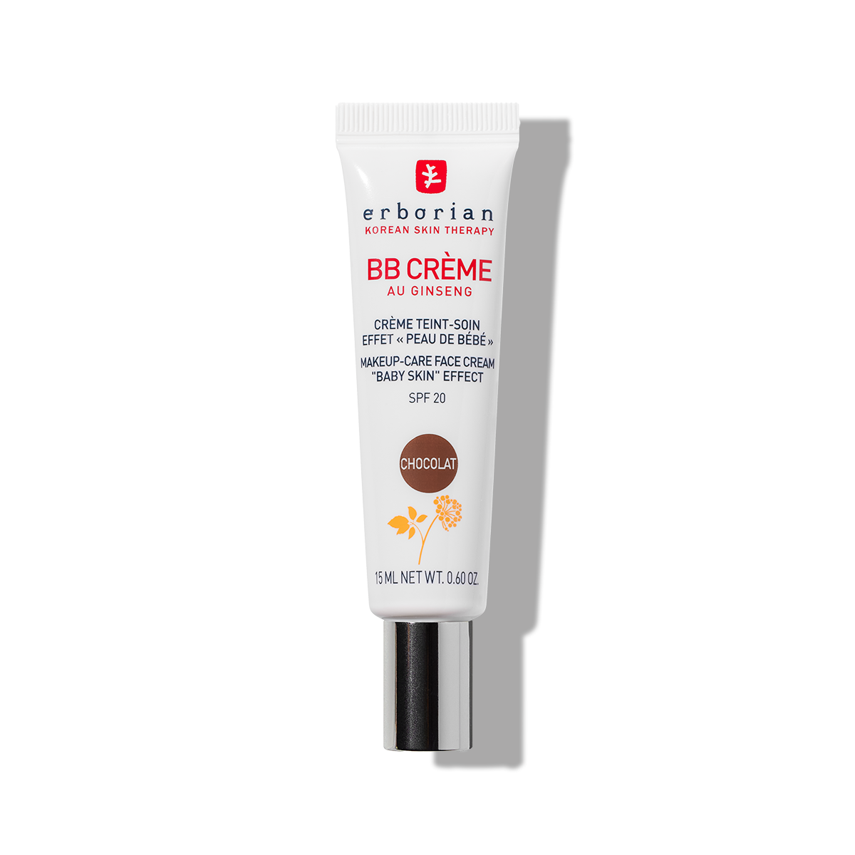 ERBORIAN BB CREME AU GINSENG SPF20 TEINTE CHOCOLAT TOUS TYPES DE PEAUX 15ML
