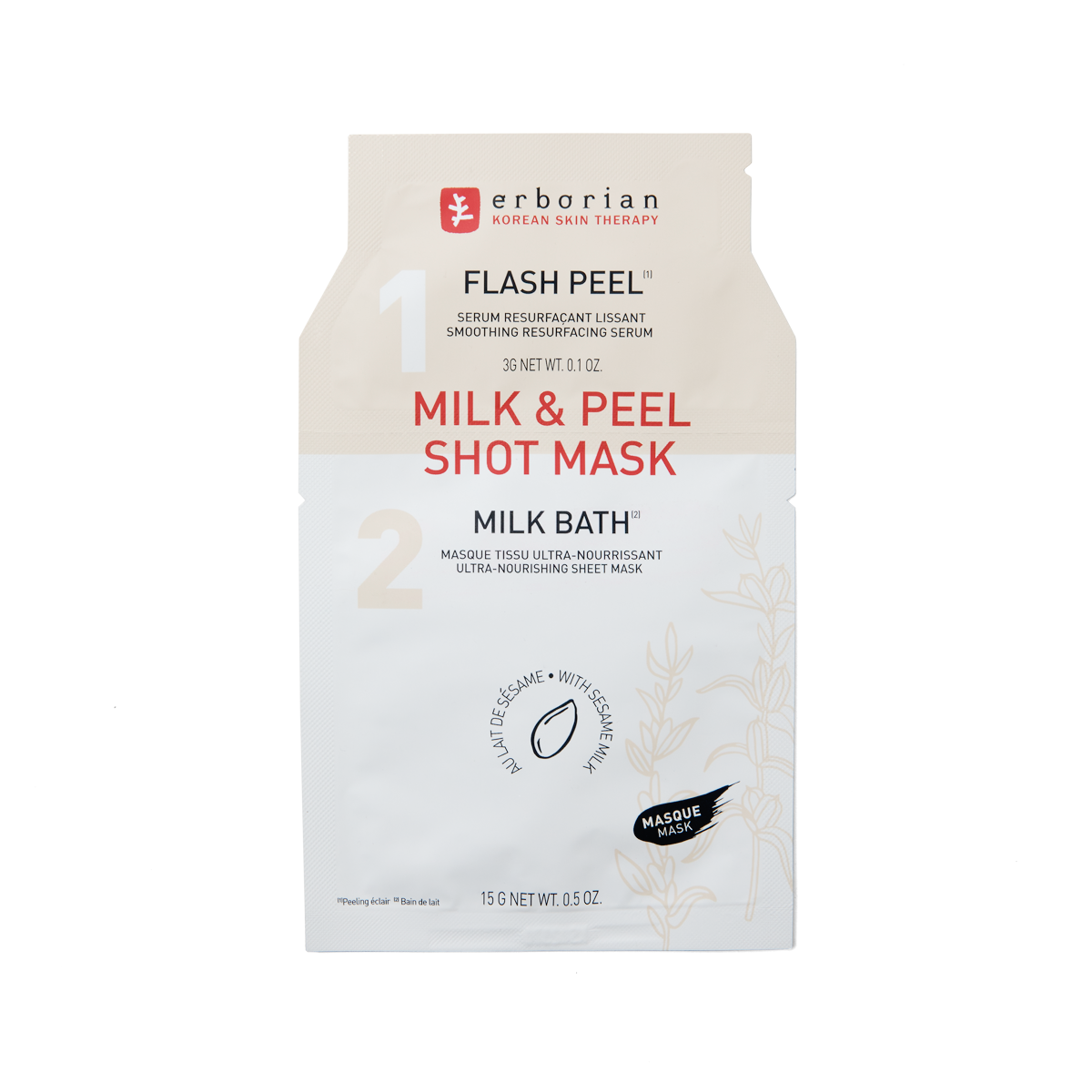 ERBORIAN MILK PEEL MASQUE EN TISSU ULTRA NOURRISSANT TOUS TYPES DE PEAUX 18G