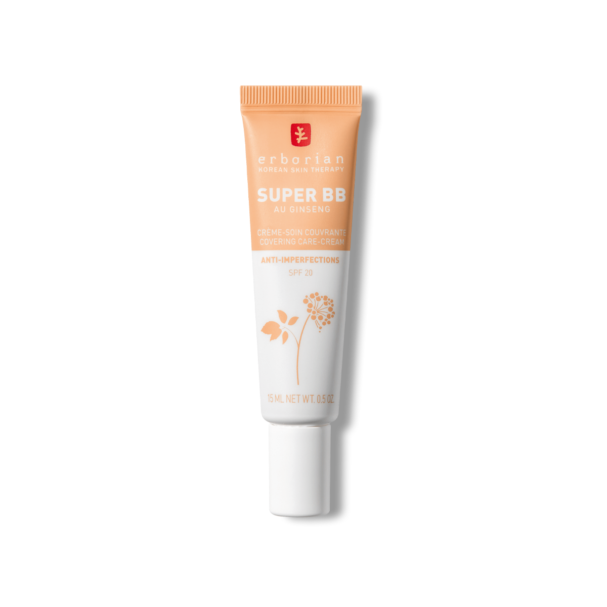 ERBORIAN SUPER BB CREME SOIN COUVRANTE ANTI IMPERFECTIONS TEINTEE DOREE SPF20 PEAUX A IMPERFECTIONS 15ML