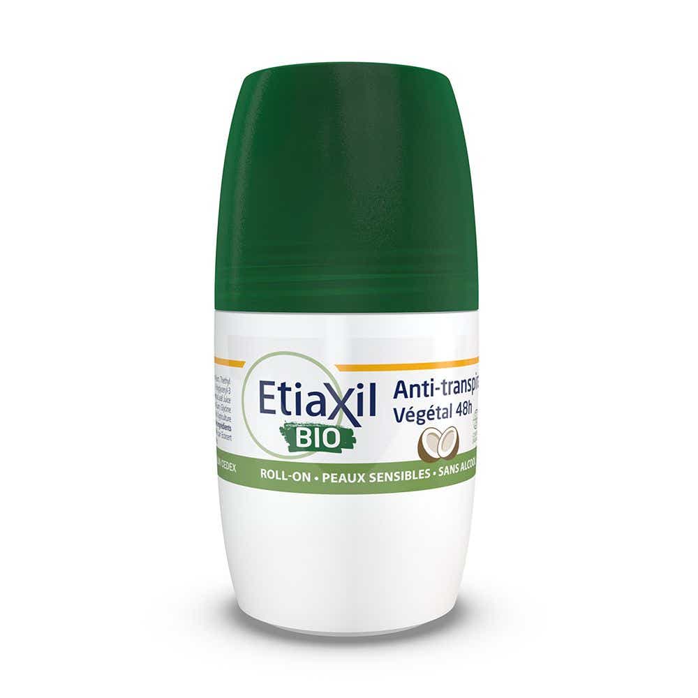ETIAXIL DEODORANT ANTI TRANSPIRANT VEGETAL 48H PARFUM COCO ROLL ON BIO PEAUX SENSIBLES 50ML