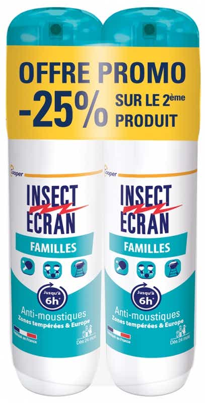 FAMILLES REPULSIF PEAU ANTI MOUSTIQUES 2X100ML