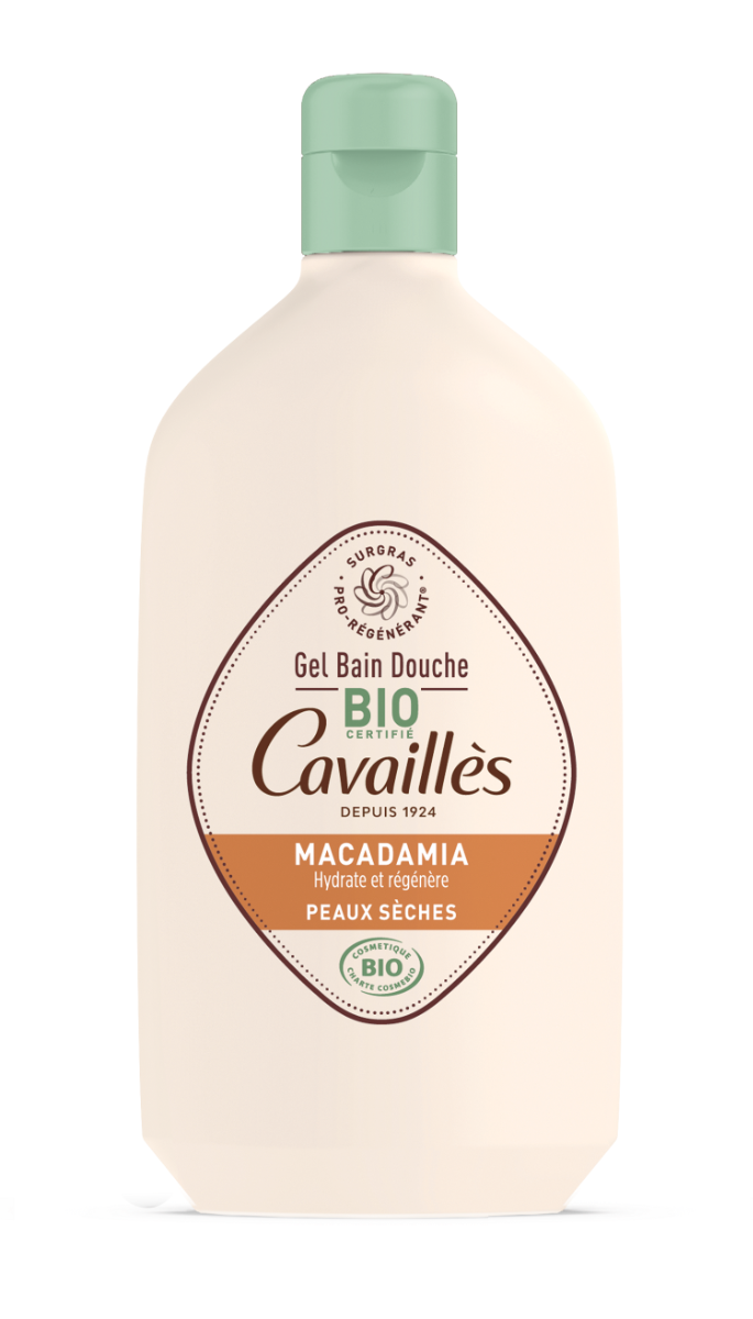 GEL BAIN DOUCHE SURGRAS VEGETAL HUILE DE MACADAMIA BIO PEAUX SECHES 400ML