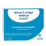 GILBERT COMPRESSES D ALCOOL 12 UNITES