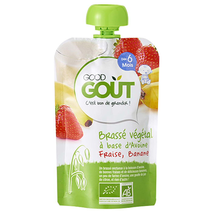 GOOD GOUT GOURDE BRASSE VEGETAL AVOINE FRAISE BANANE DES 6 MOIS 90G