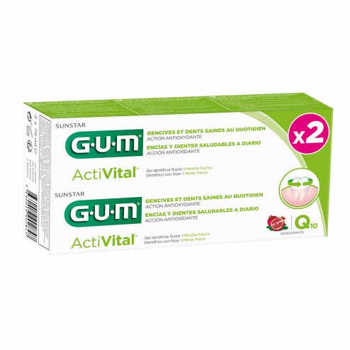 GUM ACTIVITAL DENTIFRICE Q10 LOT DE 2 X 75ML