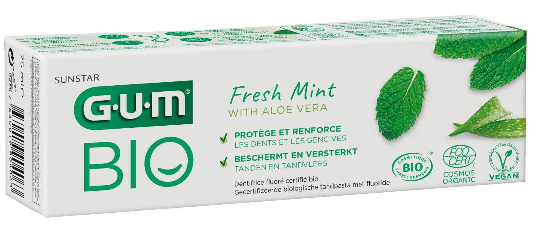GUM DENTIFRICE BIO FRESH MINT ET ALOE VERA 75ML