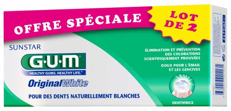 GUM DENTIFRICE ORIGINAL WHITE DUO 2X75ML
