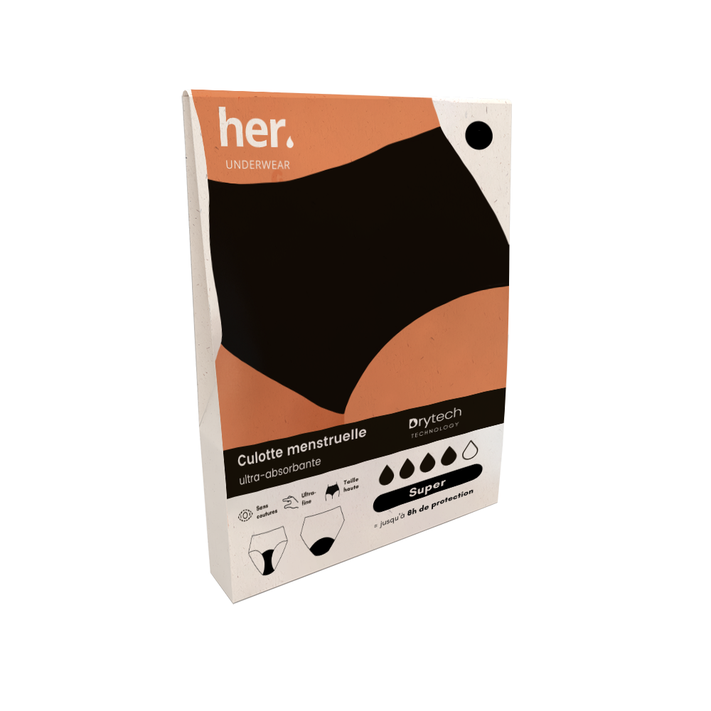 HER UNDERWEAR NORA CULOTTE MENSTRUELLE BLACK ONYX TAILLE XL