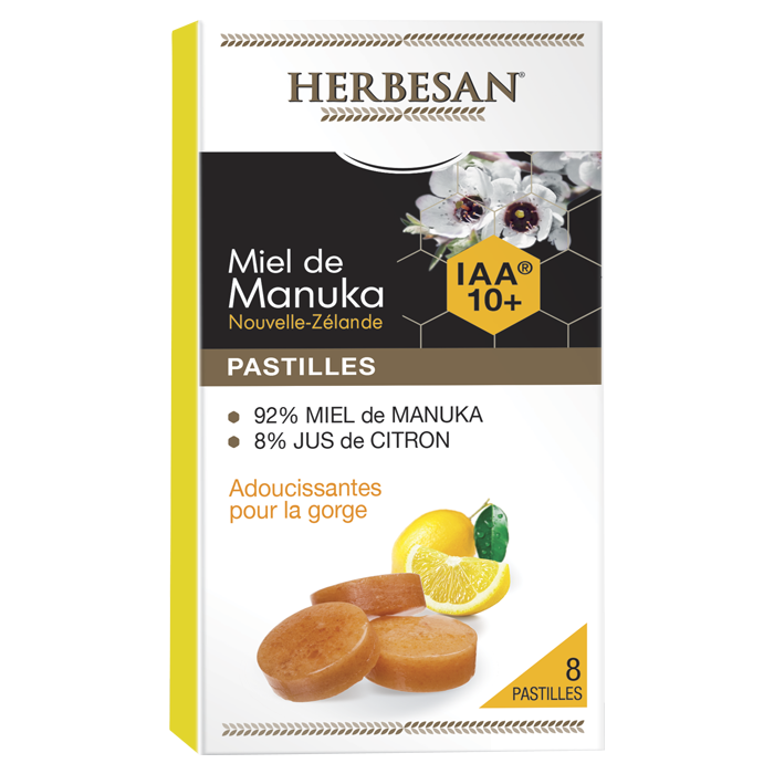 HERBESAN PASTILLES MIEL DE MANUKA CITRON IAA 10 8 PASTILLES