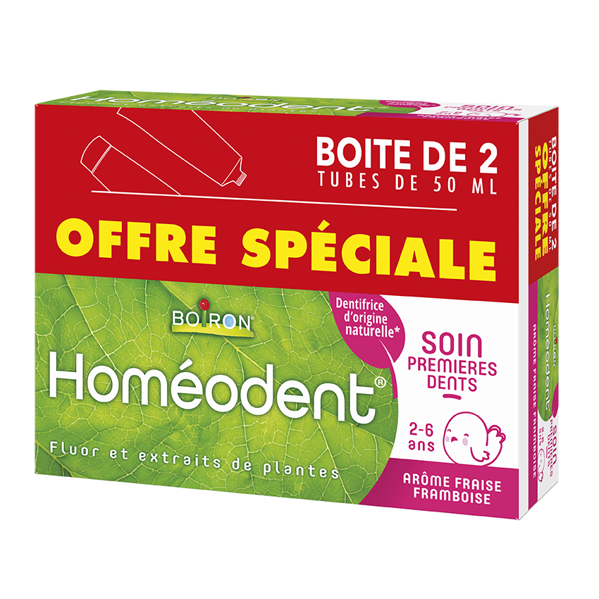 HOMEODENT DENTIFRICE ENFANT SOIN PREMIERES DENTS DUO 2 50ML