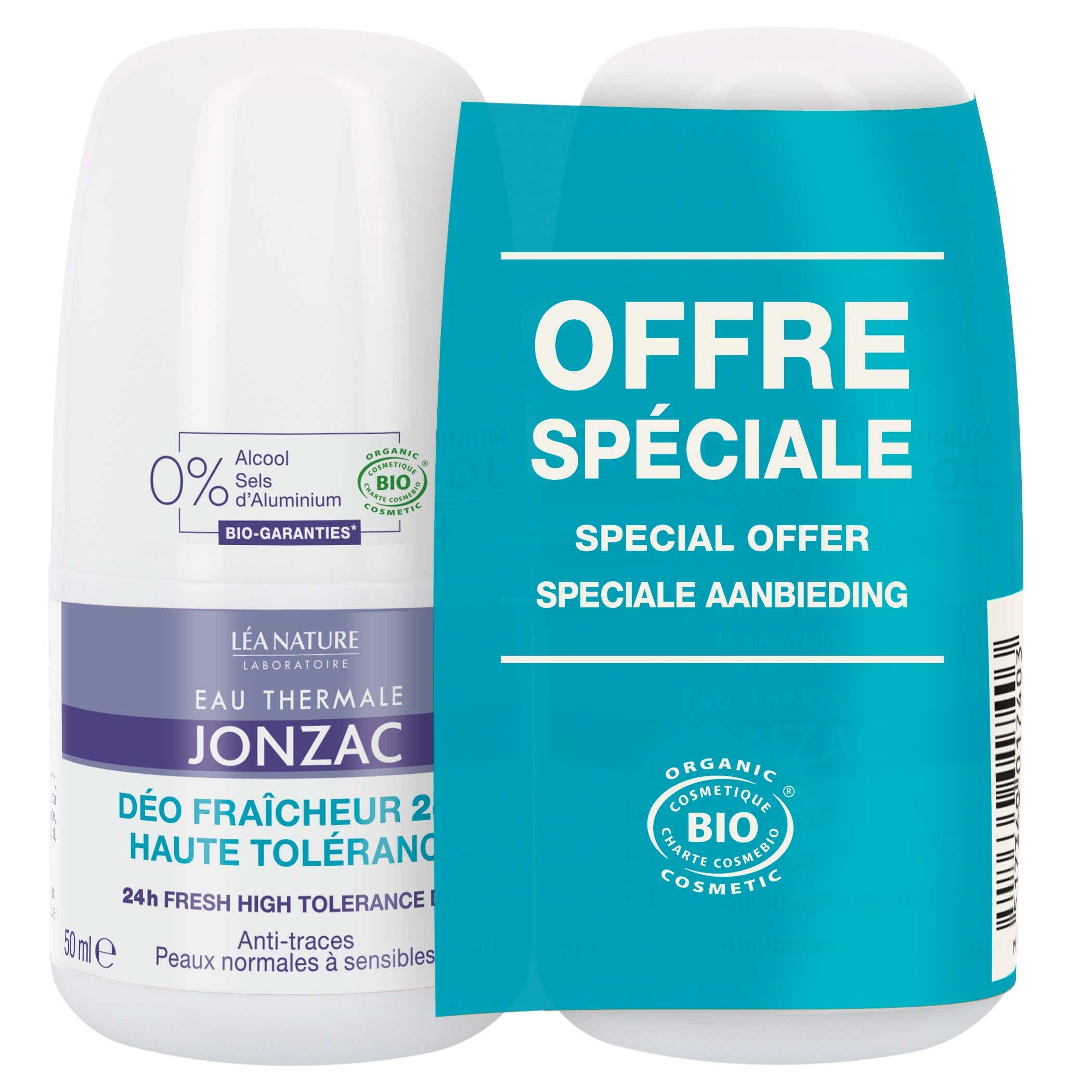 JONZAC DEO FRAICHEUR HYPOALLERGENIQUE BIO 2X50ML