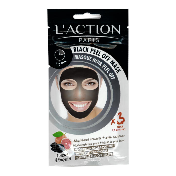 L ACTION PARIS MASQUE NOIR PEEL OFF 3 SACHETS