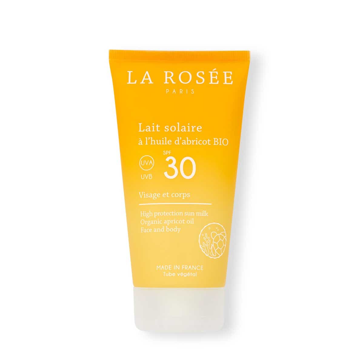LA ROSEE LAIT SOLAIRE A L HUILE D ABRICOT BIO SPF30 VISAGE ET CORPS 150ML