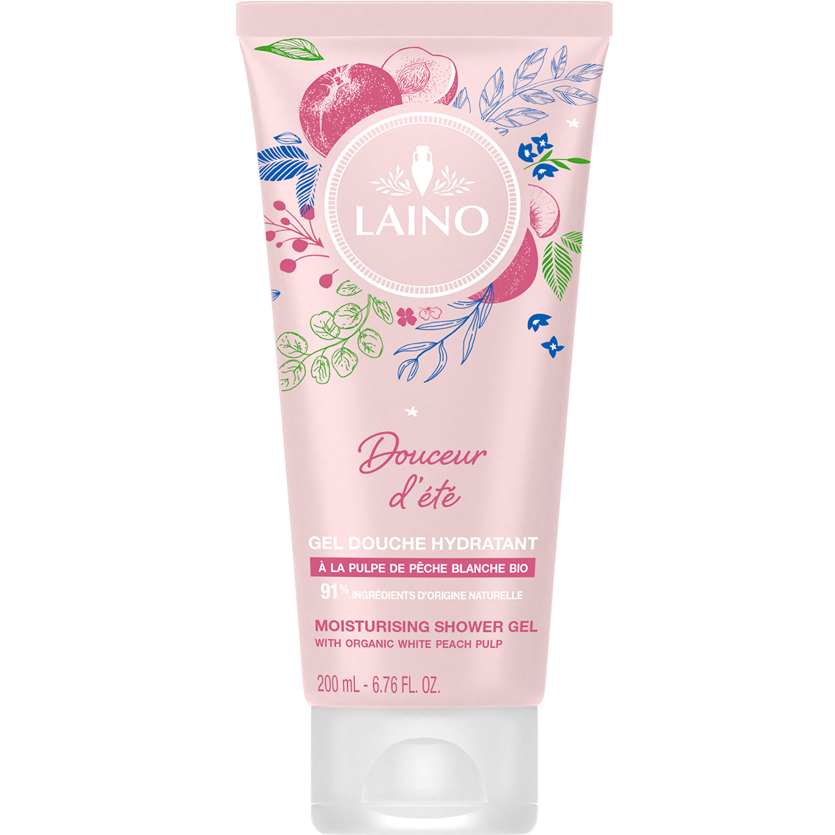 LAINO GEL DOUCHE HYDRATANT PECHE BLANCHE 200ML