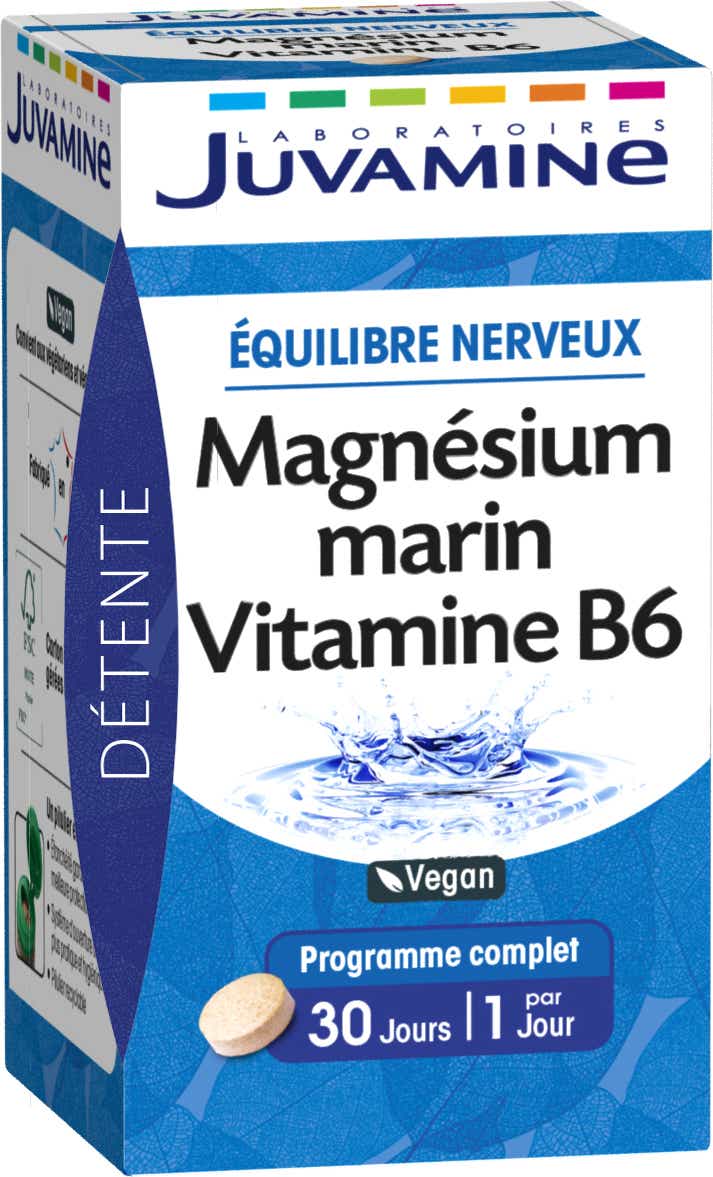 MAGNESIUM MARIN VITAMINE B6 EQUILIBRE NERVEUX 30 COMPRIMES