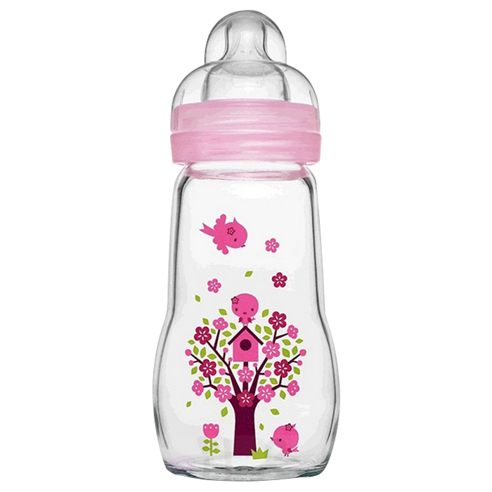MAM BIBERON VERRE 260ML TETINE DEBIT 2 ROSE