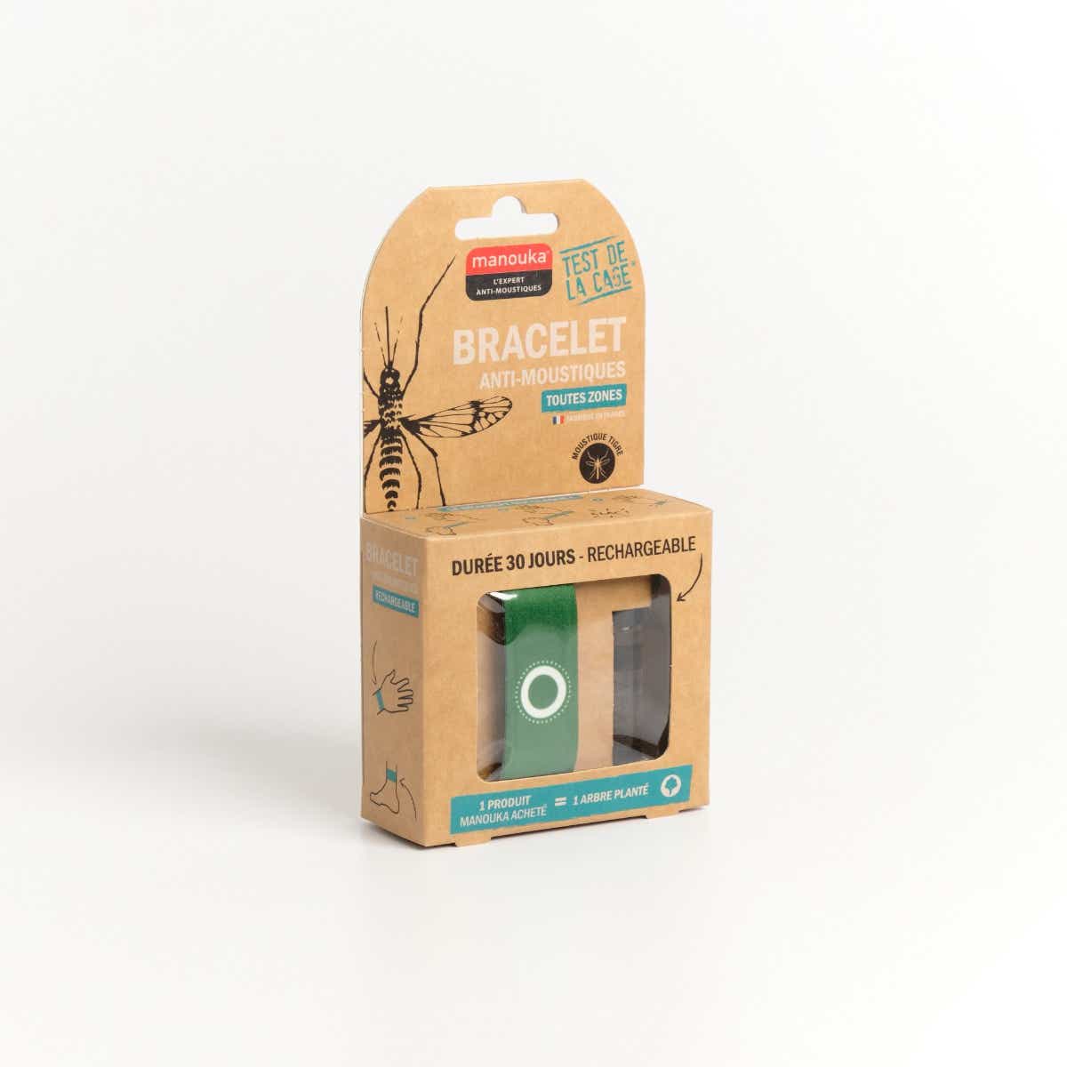 MANOUKA BRACELET ANTI MOUSTIQUES ADULTE VERT 1 UNITE