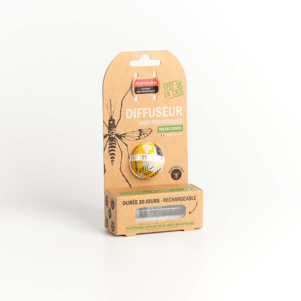 MANOUKA DIFFUSEUR BOULE ANTI MOUSTIQUES TOUTES ZONES MOTIF VEGETAL 1 UNITE