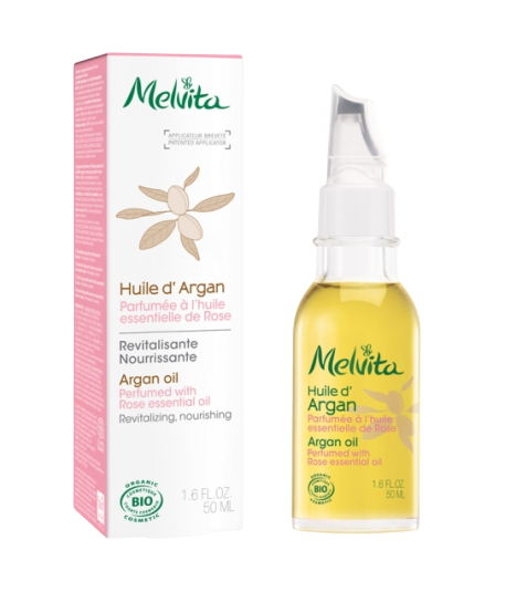 MELVITA HUILE D ARGAN PARFUMEE A L HUILE ESSENTIELLE DE ROSE BIO 50ML MELVITA